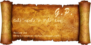 Gáspár Péter névjegykártya