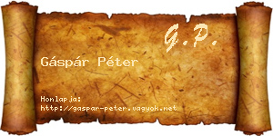 Gáspár Péter névjegykártya